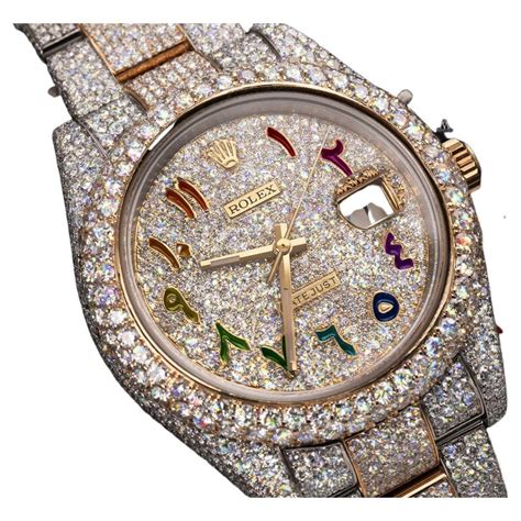 rolex arabe|rolex arabic numerals iced out.